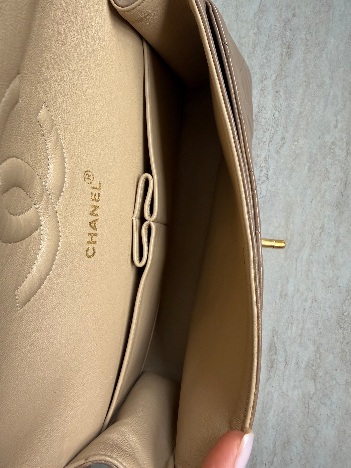 Chanel Medium Classic Double Flap – Taupe / 24K Gold-Plated Hardware