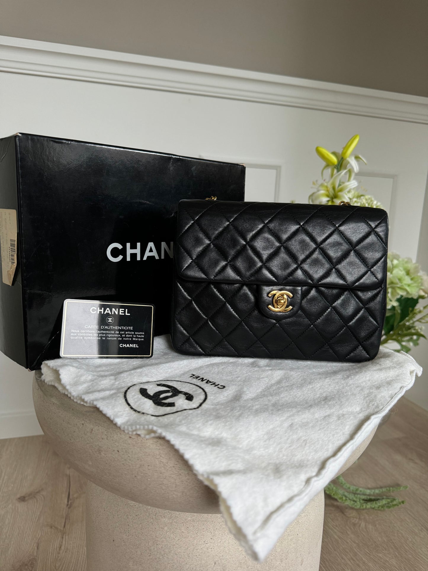 Chanel mini 20 Black classic flap bag