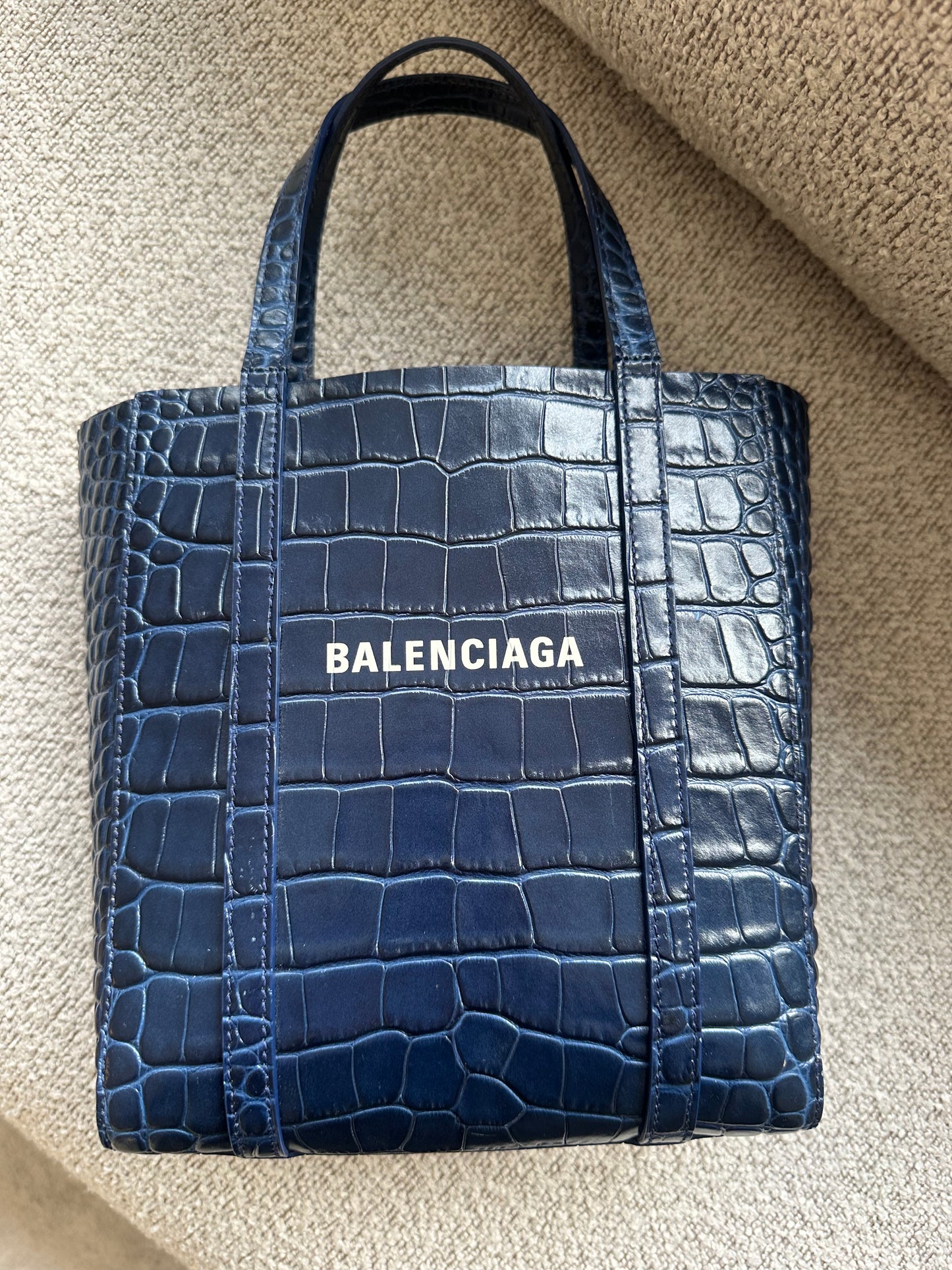 Balenciaga Everyday Tote Bag - Navy/Croco