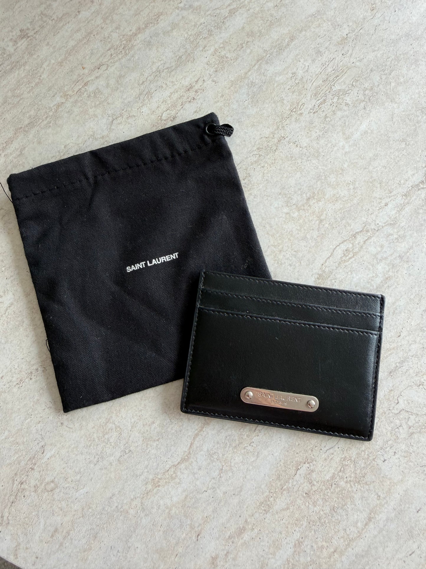Saint Laurent Kortholder – Sort læder