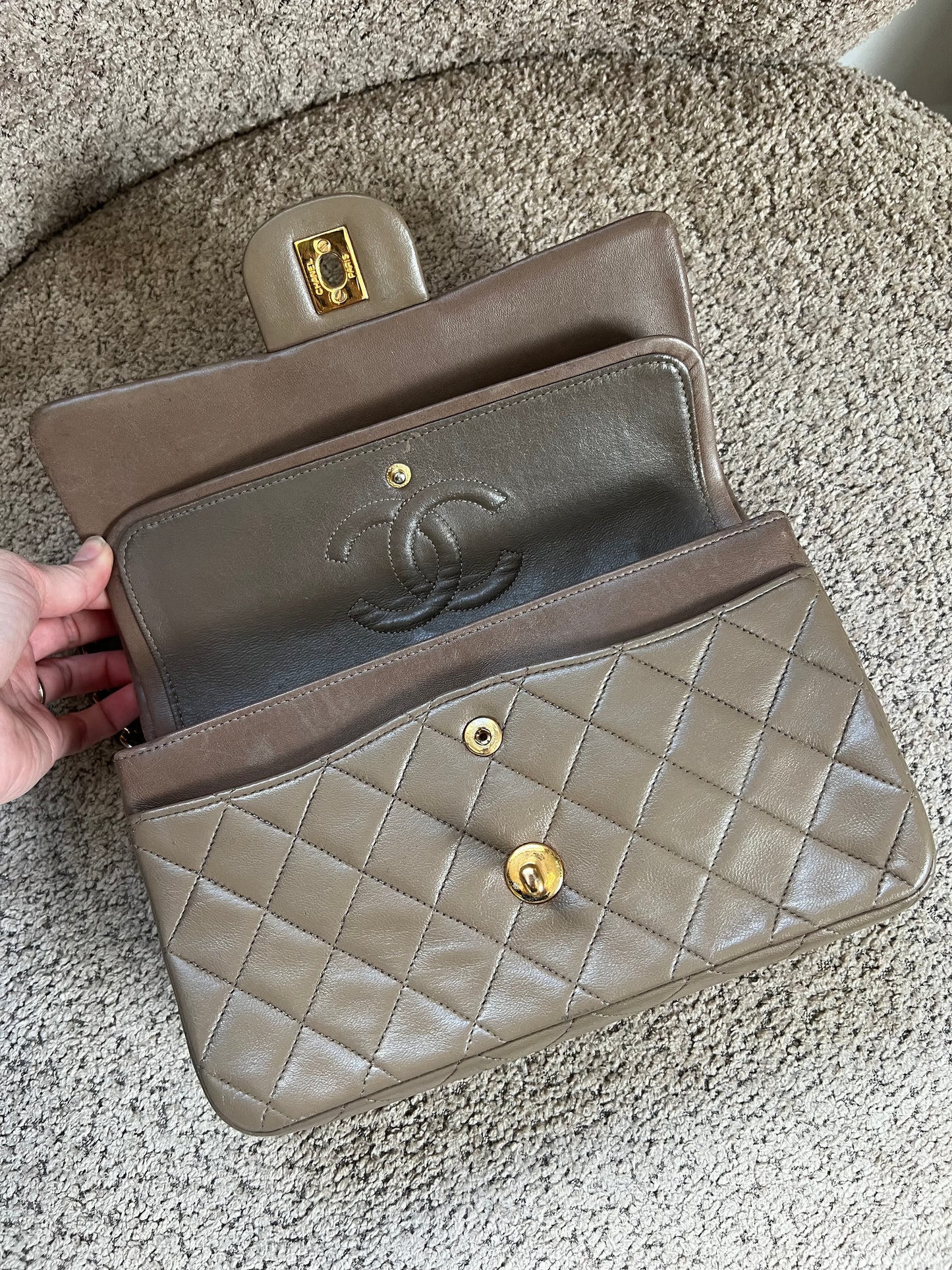 Chanel double flap beige