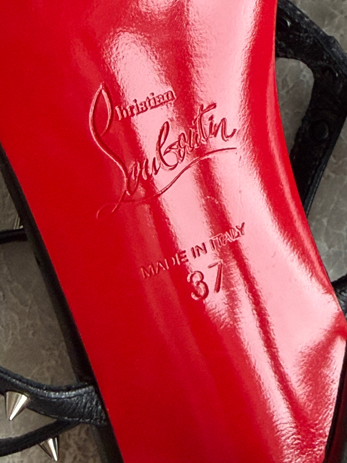 Christian Louboutin Bombina Studded Leather Sandals - 37