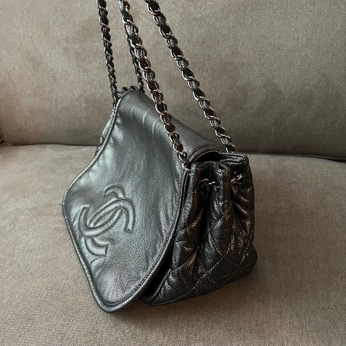 Chanel Caviar Acordian Maxi Flap Bag
