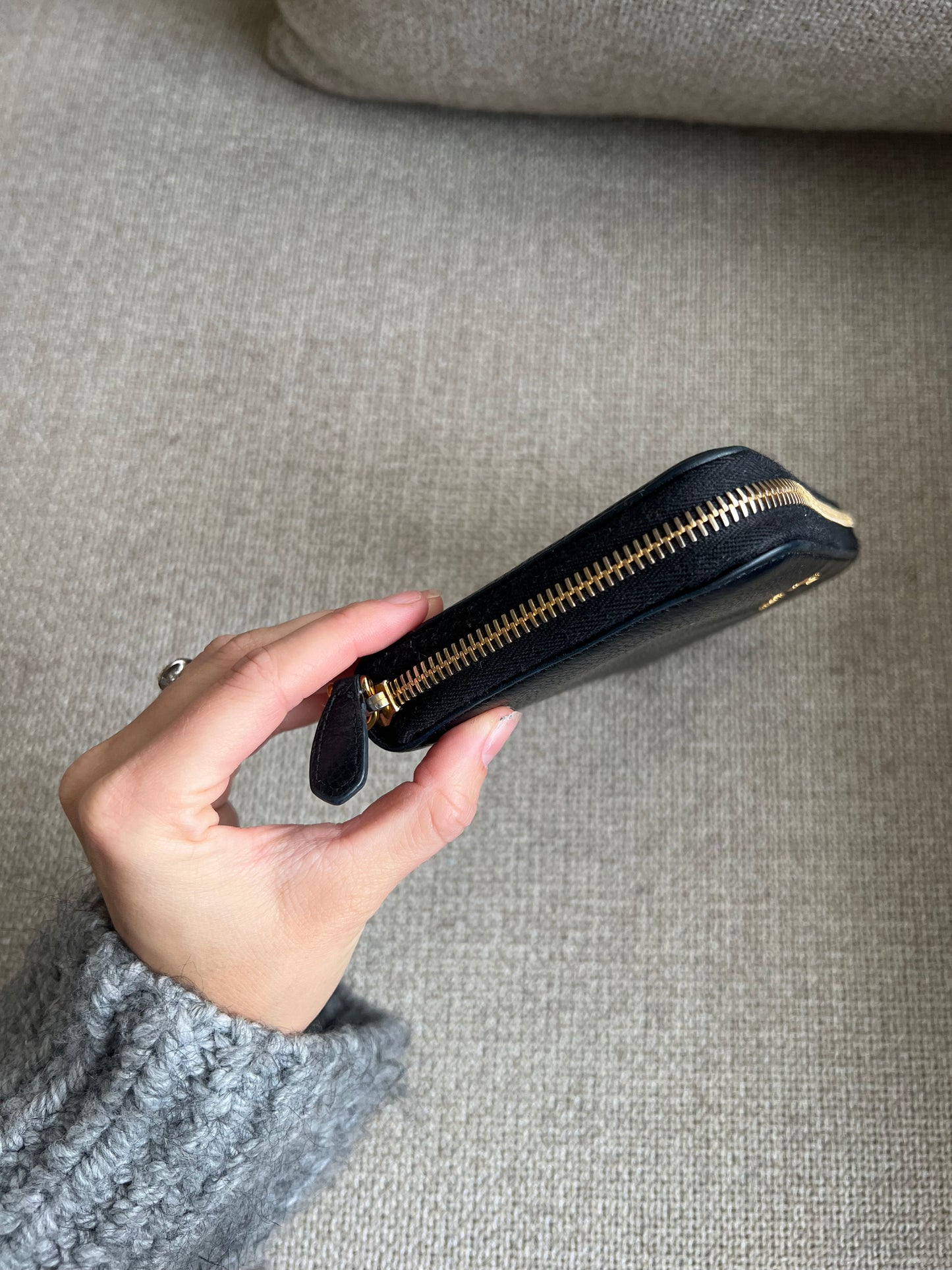 Prada Black leather Long Wallet