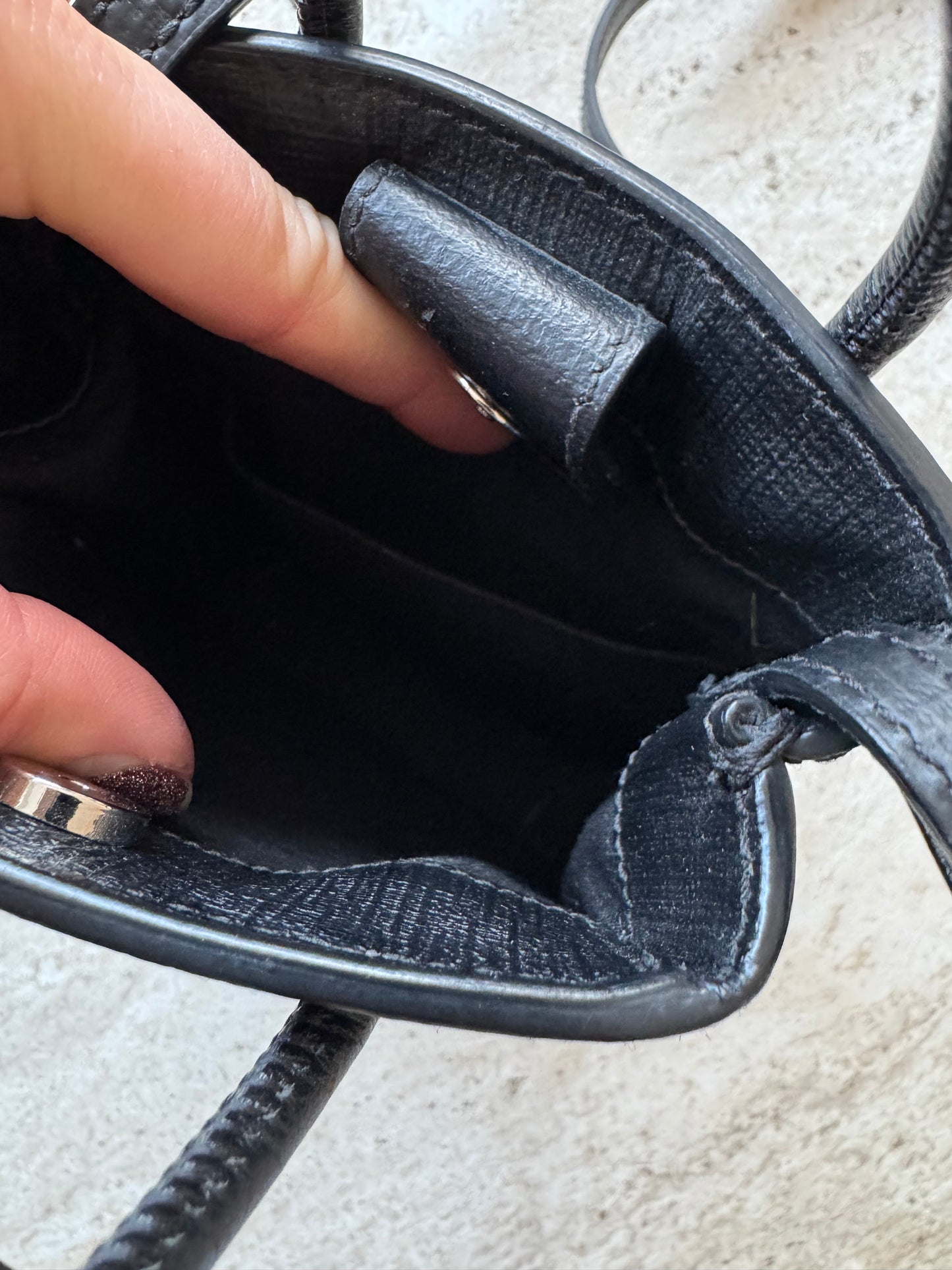 Balenciaga Mini Shopping Phone Holder – Black