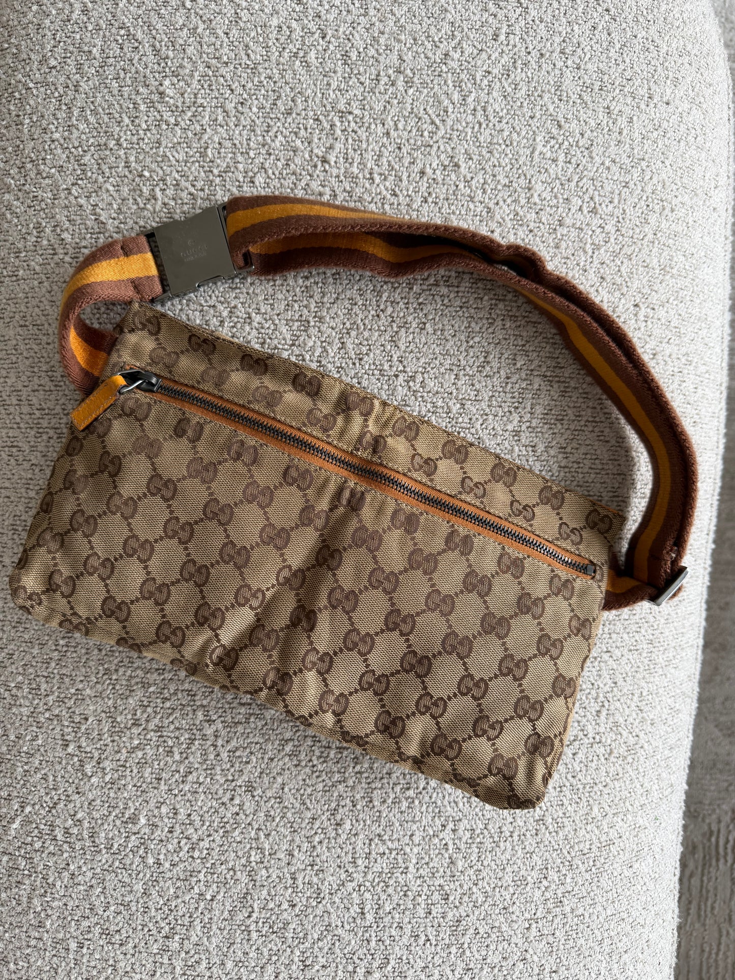 Gucci GG Canvas Belt Bag orange