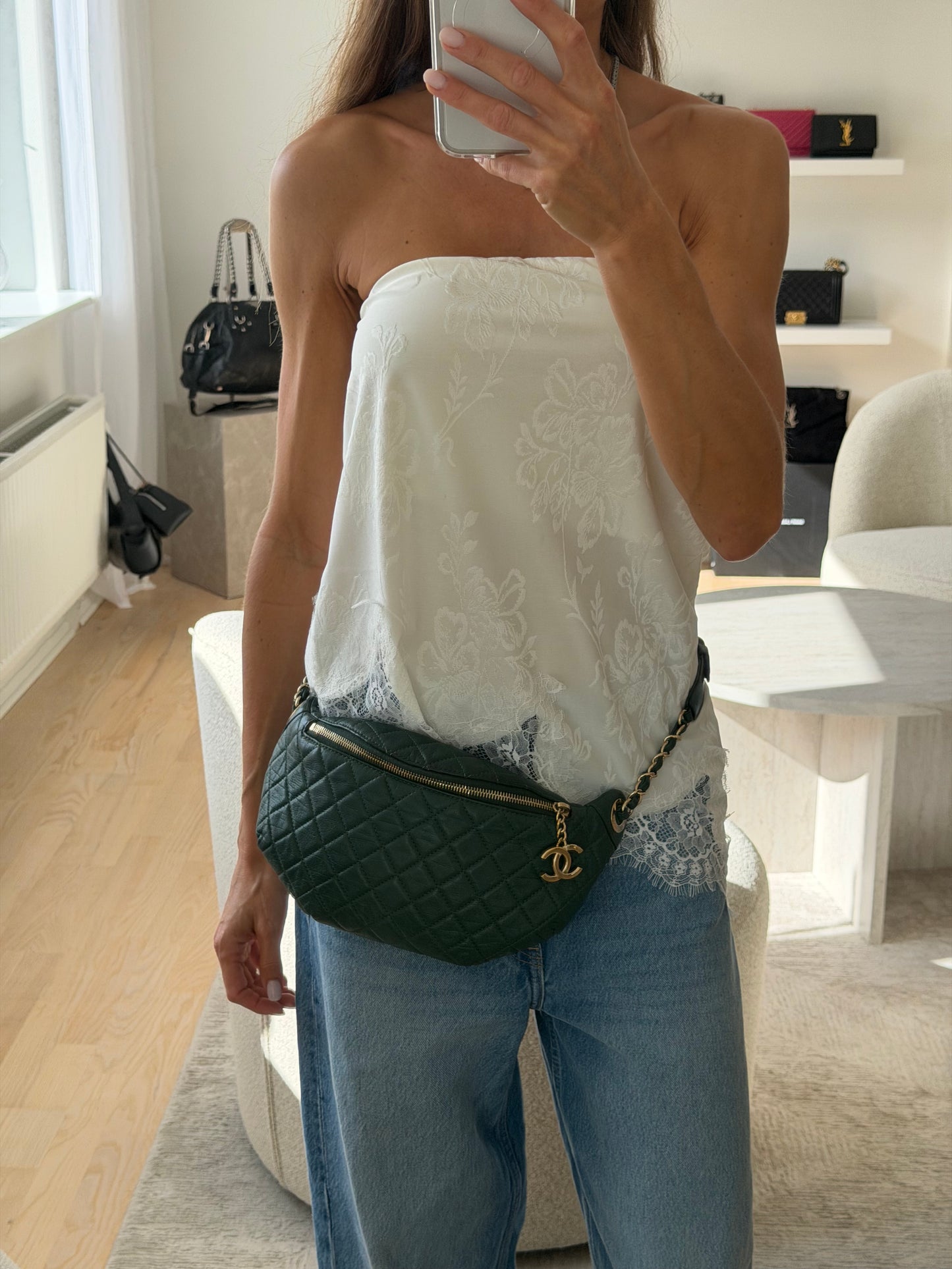 Chanel Quilted Banane Belt Bag – Dark Green