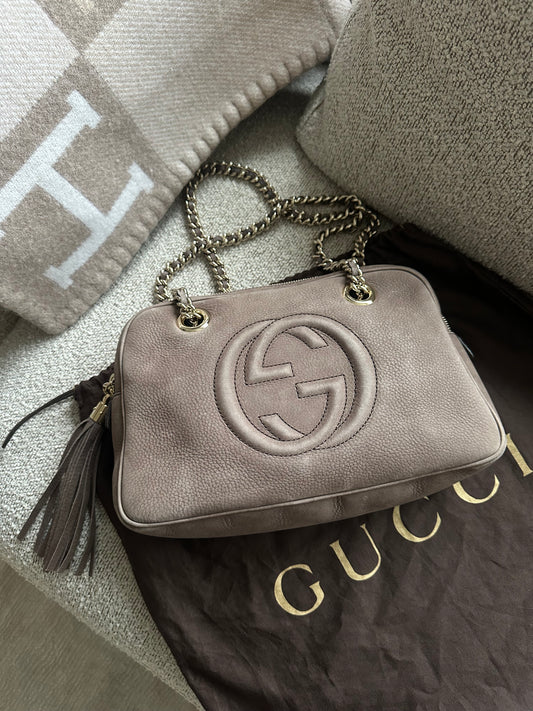 Gucci SOHO taupe suede