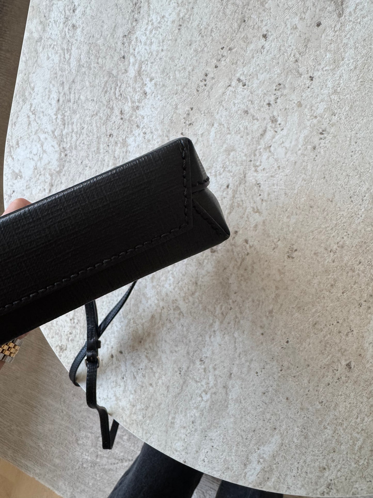 Balenciaga Mini Shopping Phone Holder – Black