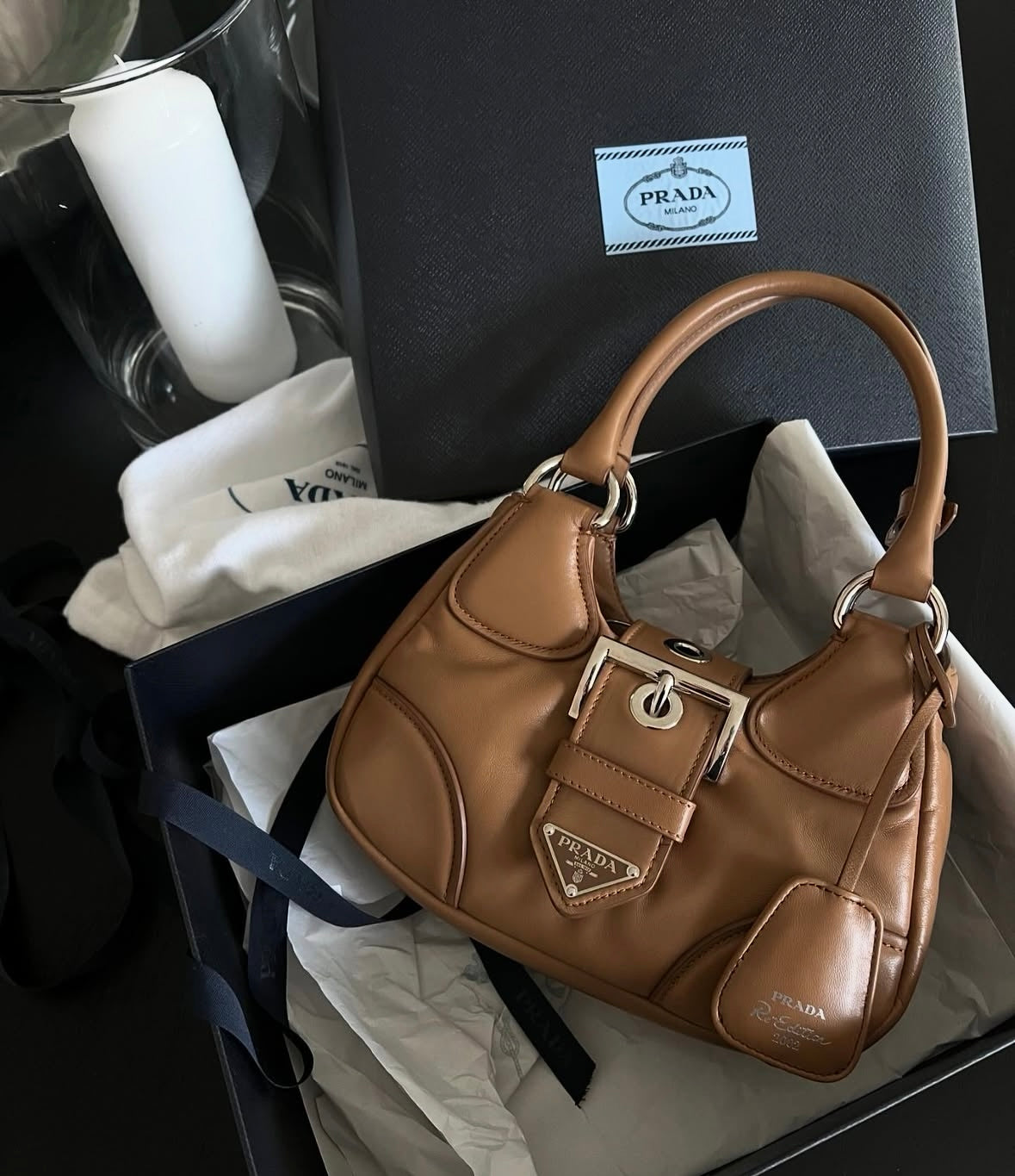 Prada Moon Moon Padded Nappa Leather Bag