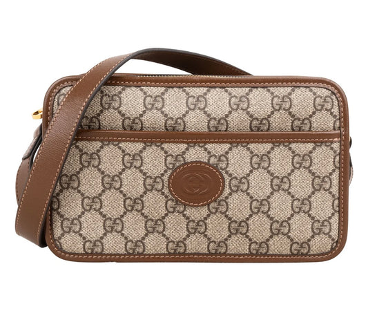 Gucci GG Canvas Leather Camera Bag – Beige / Brown