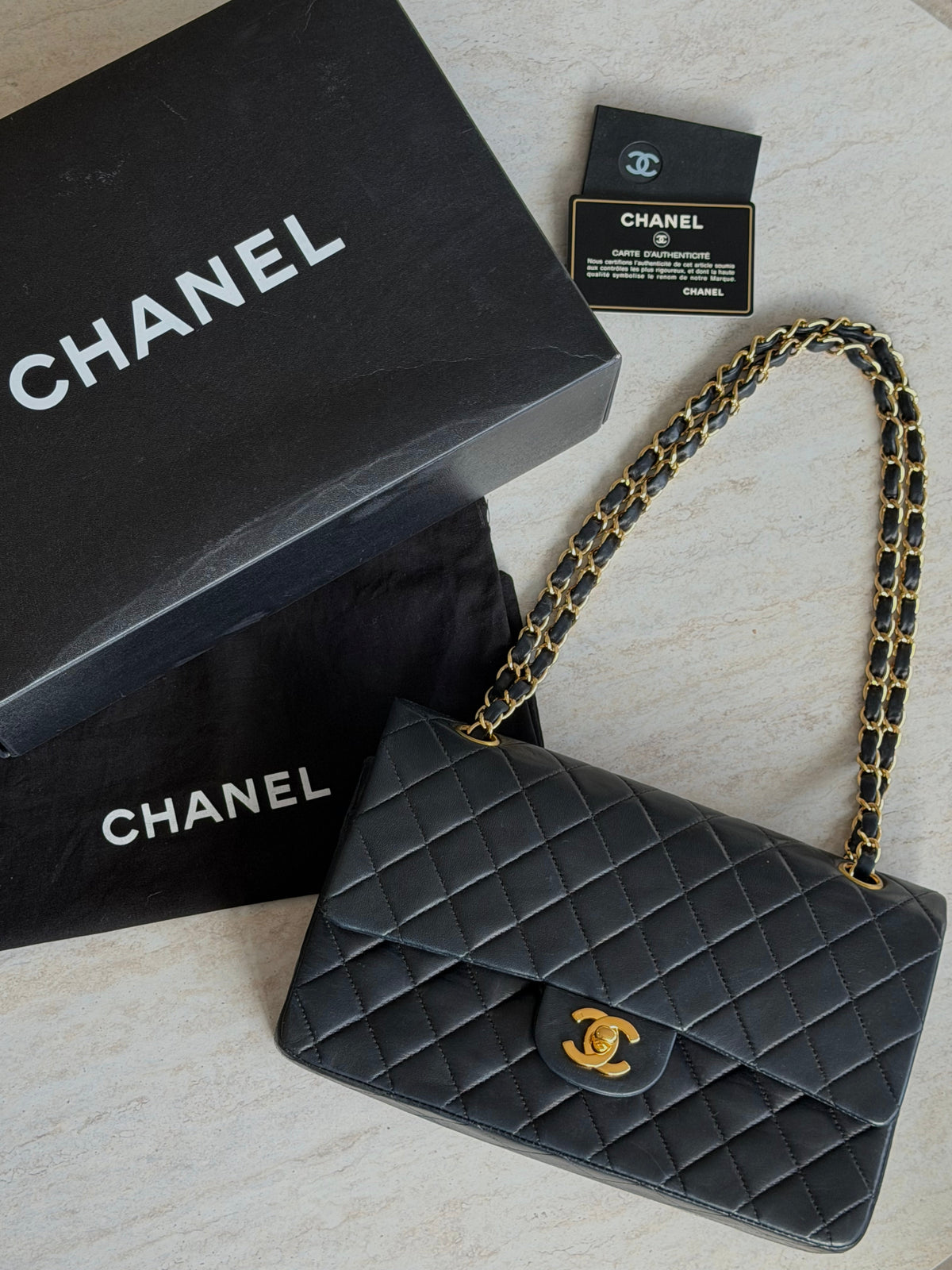Chanel Medium Classic Double Flap – Black / 24K Gold-Plated Hardware