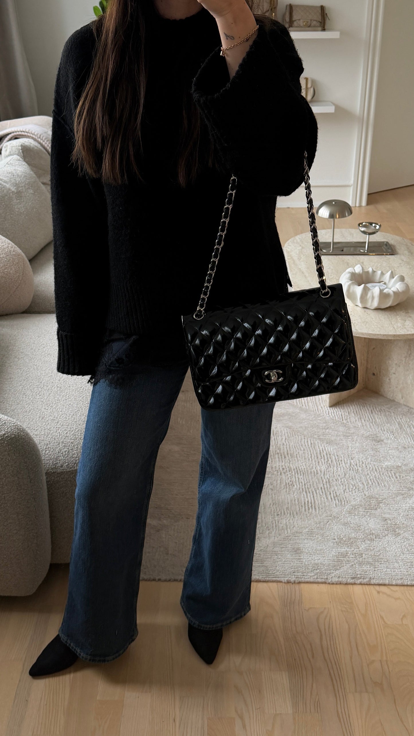 Chanel classic flap patent