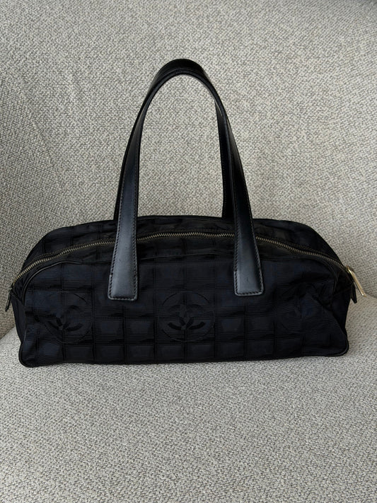 Chanel Travel Line Black Boston Bag