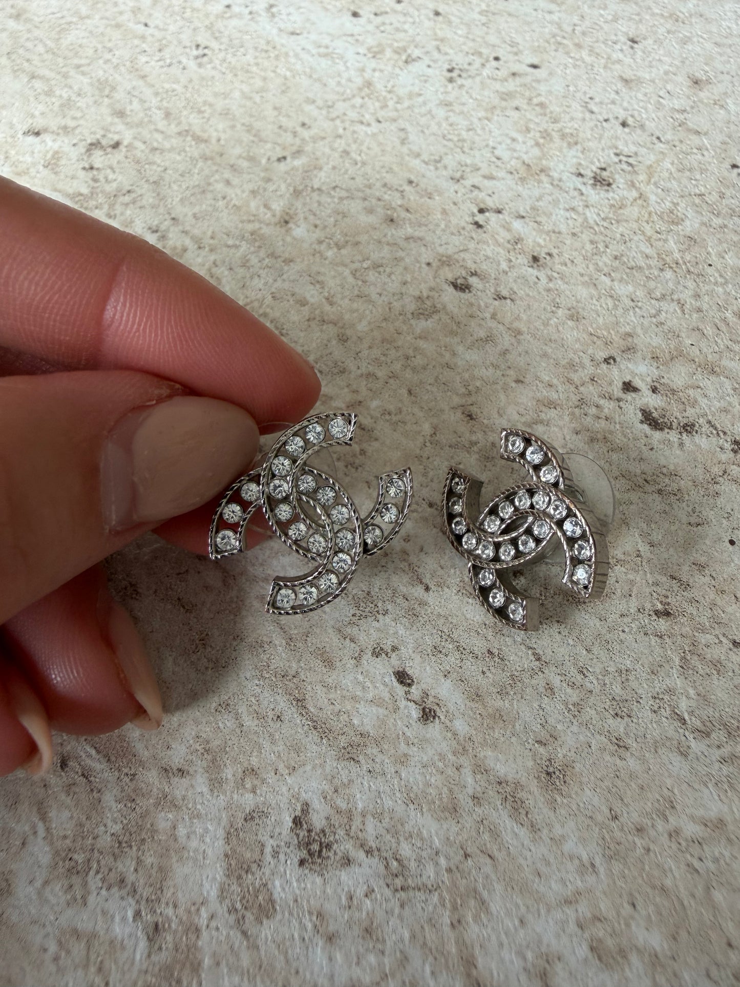 Chanel CC Øreringe silver