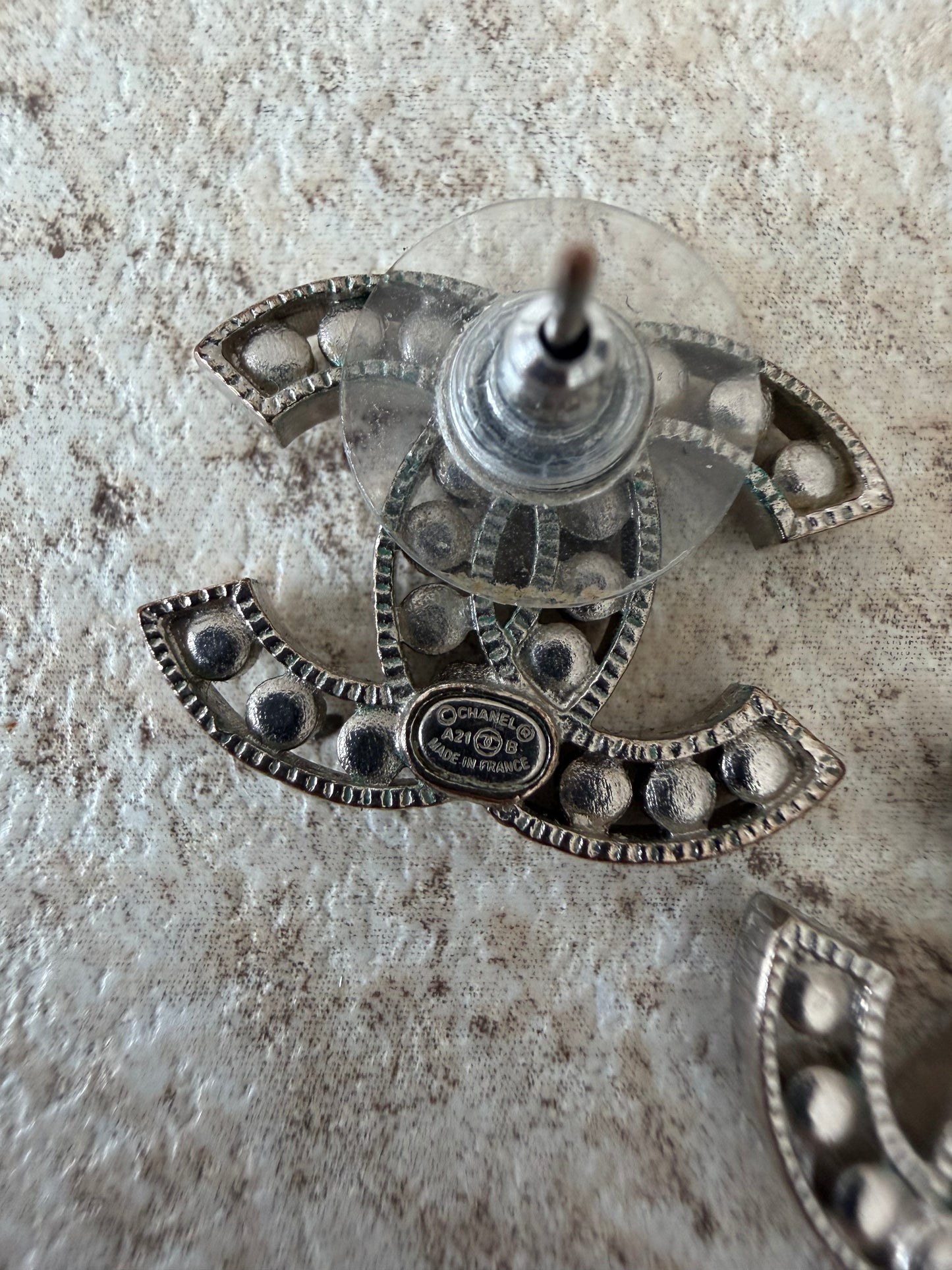 Chanel CC Øreringe silver