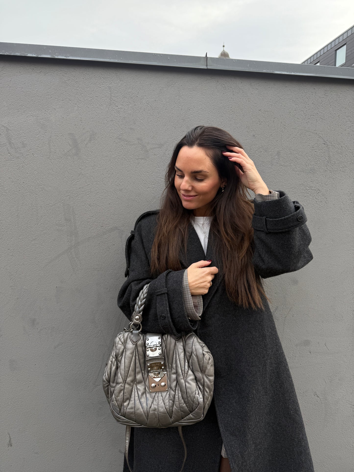 Miu miu grey Matelasse bag