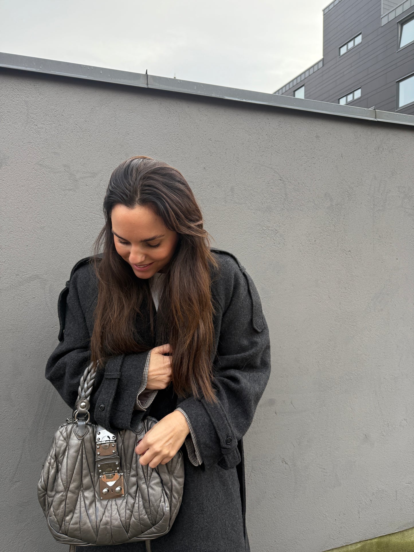 Miu miu grey Matelasse bag