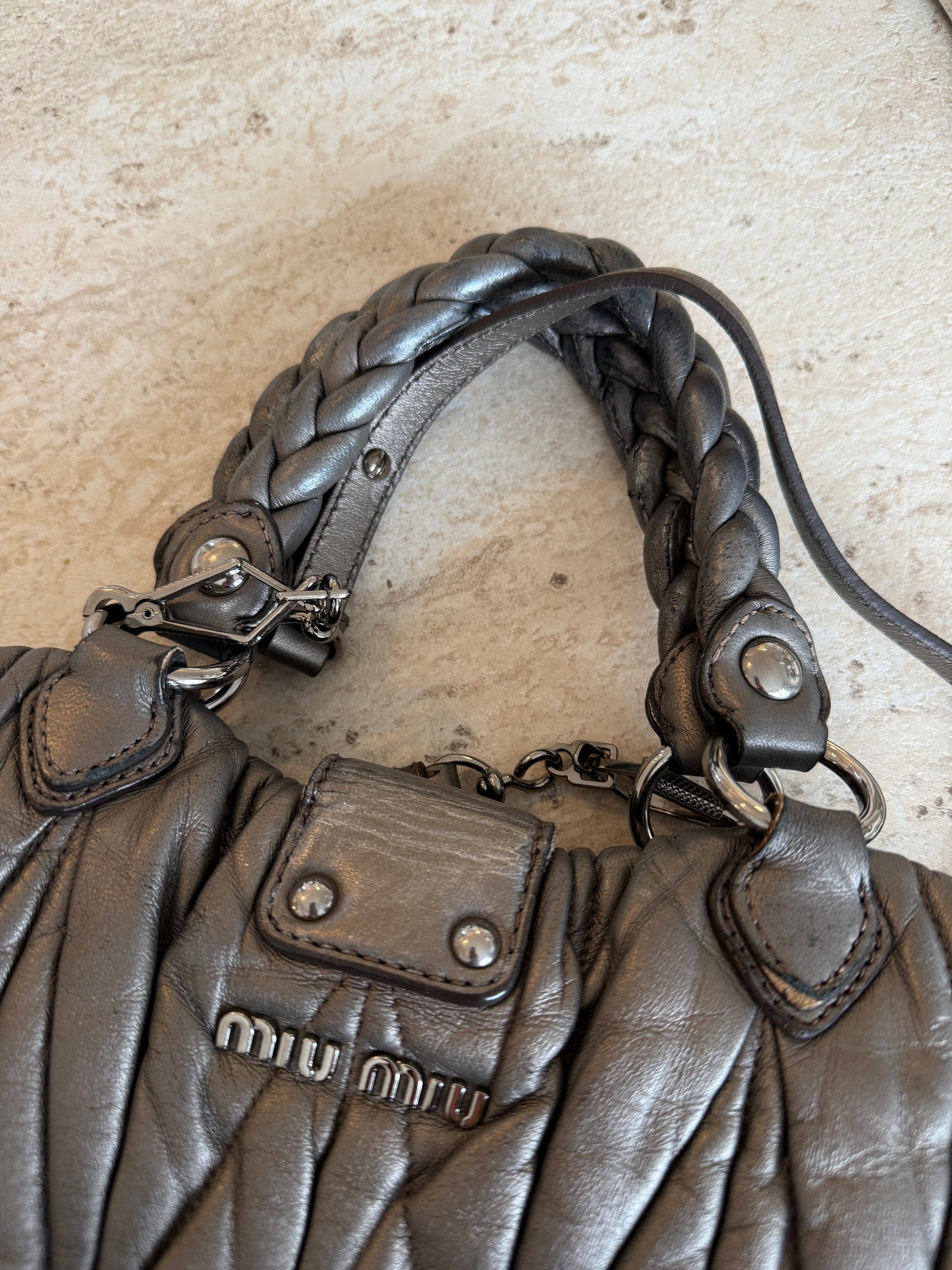 Miu miu grey Matelasse bag