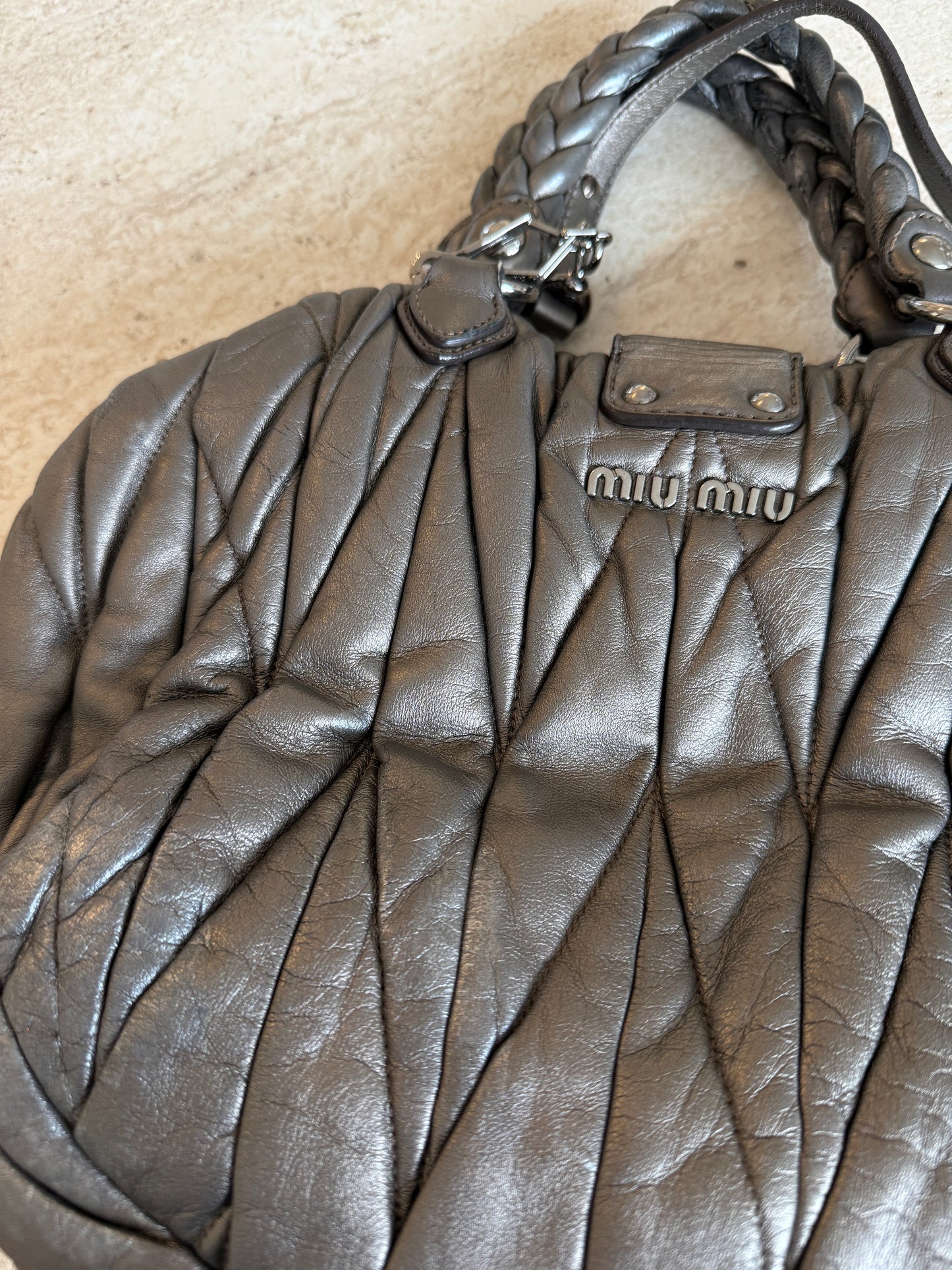 Miu miu grey Matelasse bag