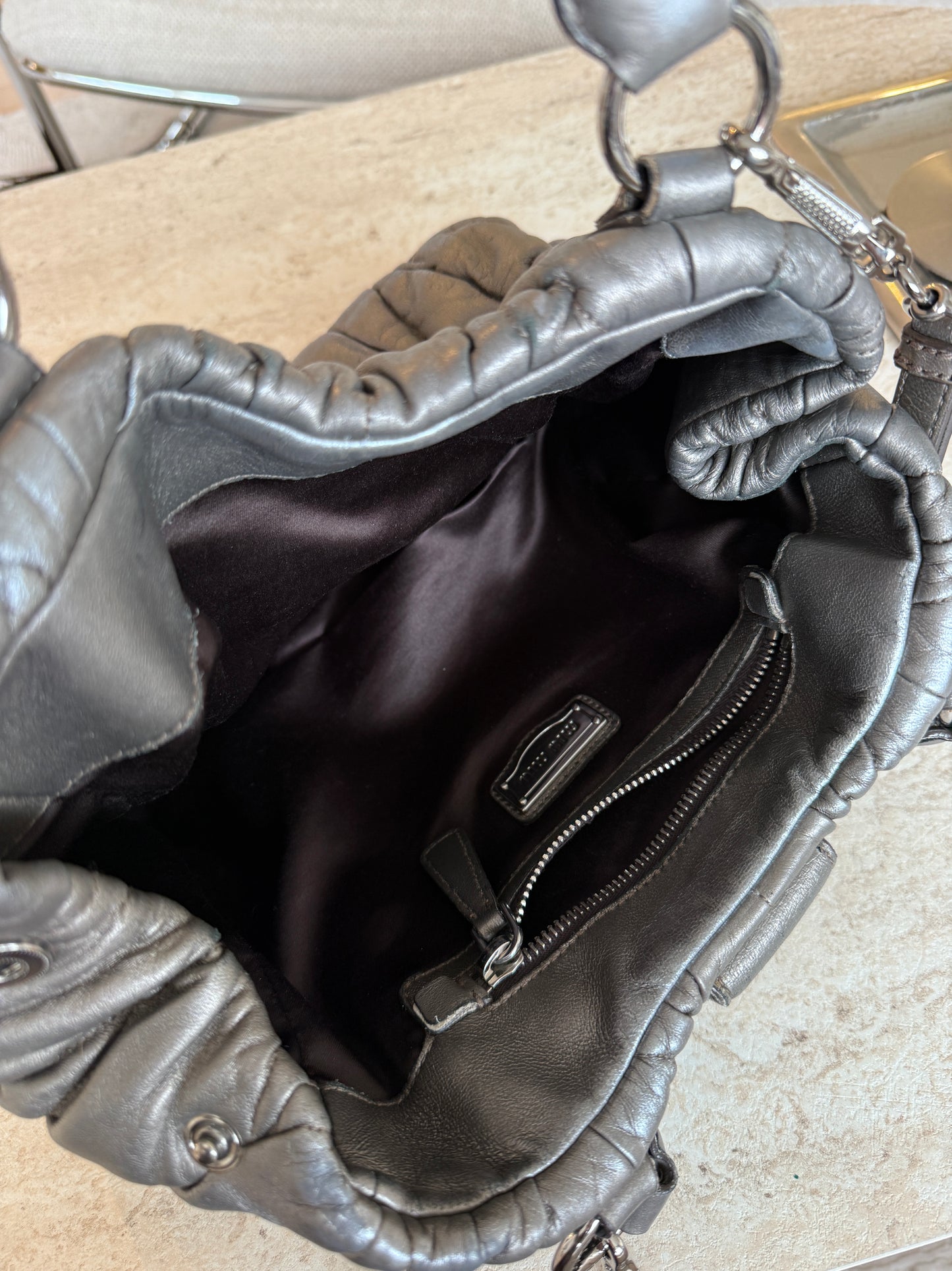 Miu miu grey Matelasse bag