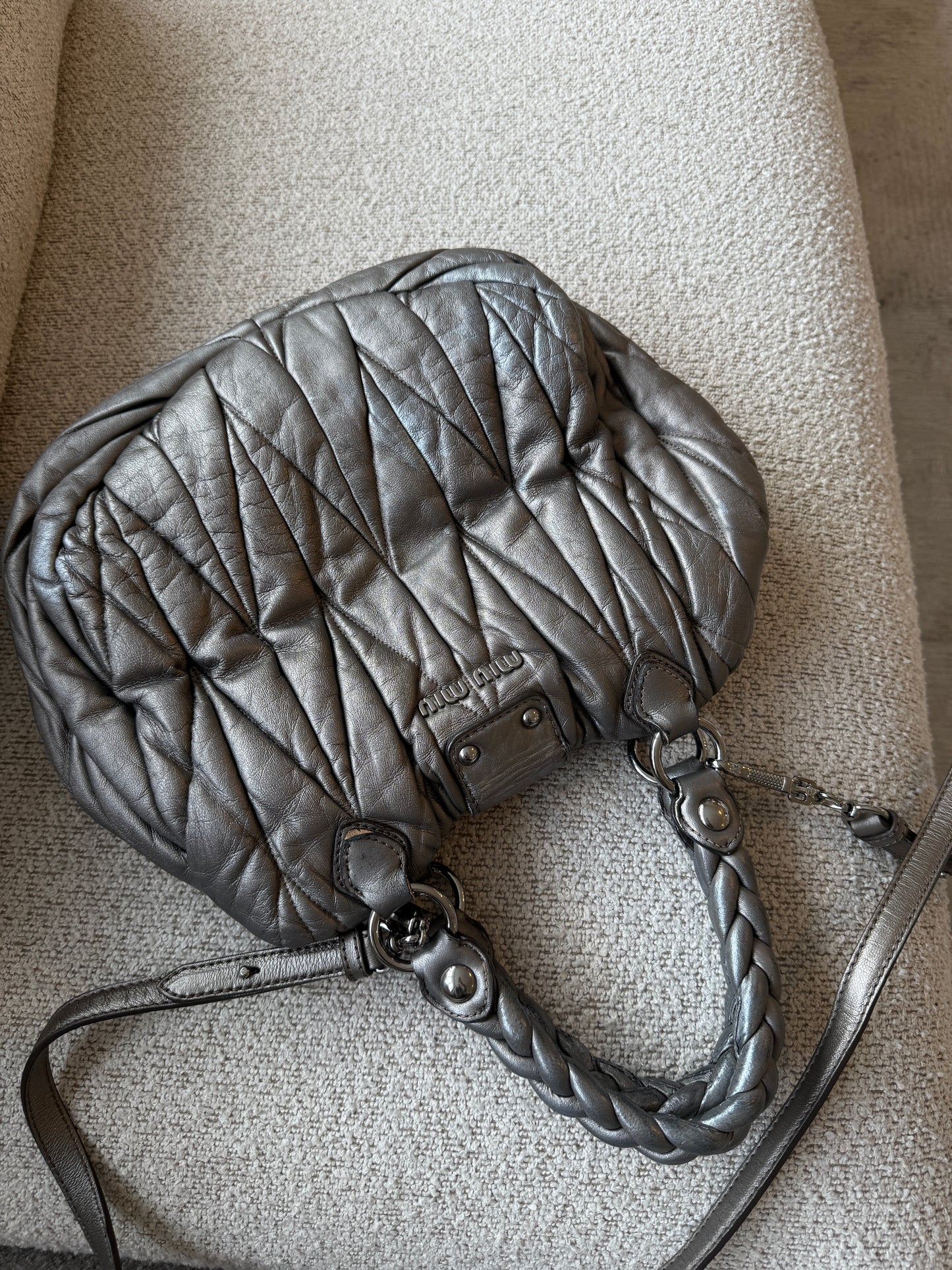 Miu miu grey Matelasse bag
