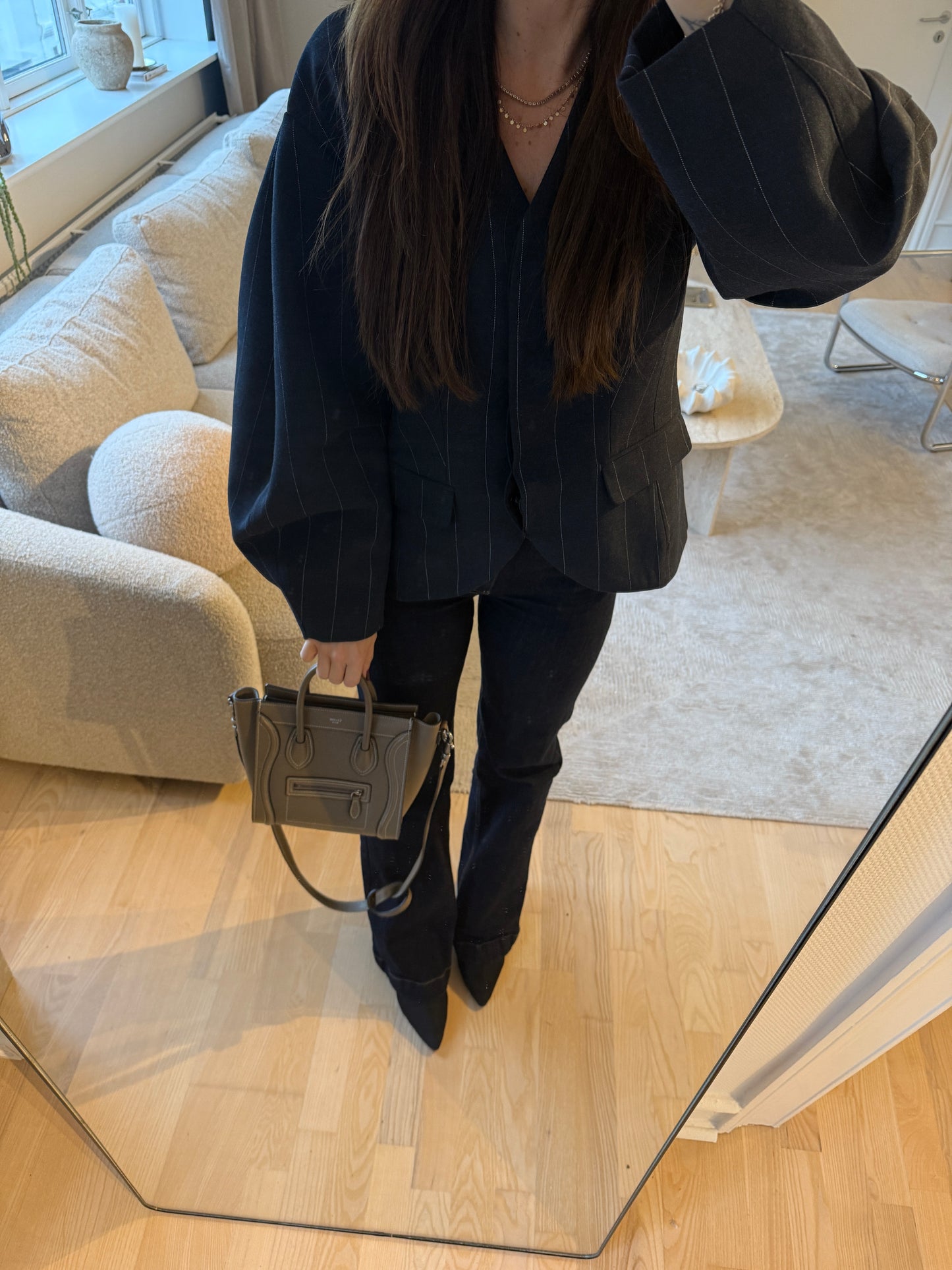 Celine Nano Luggage Taupe crossbody