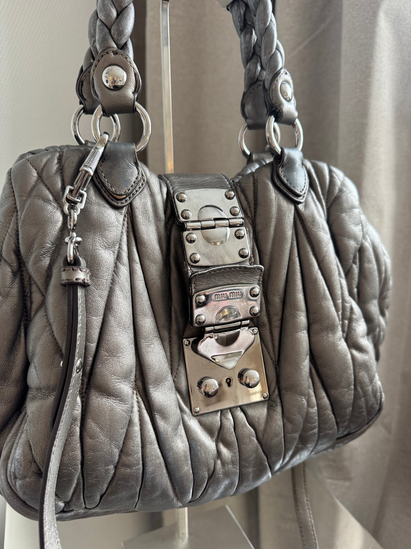 Miu miu grey Matelasse bag