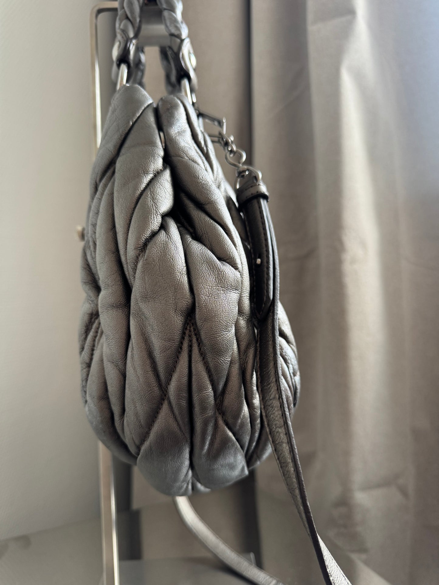 Miu miu grey Matelasse bag