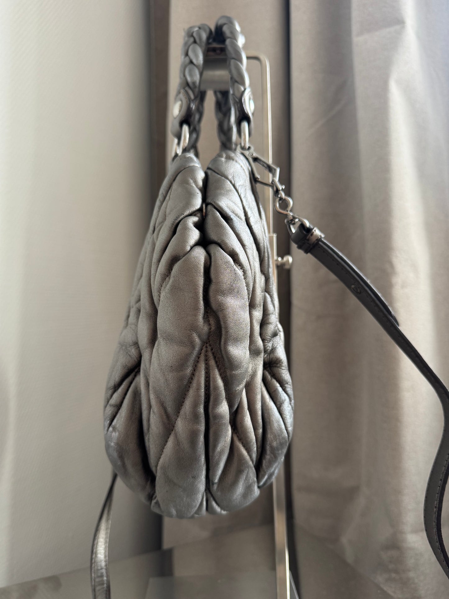 Miu miu grey Matelasse bag