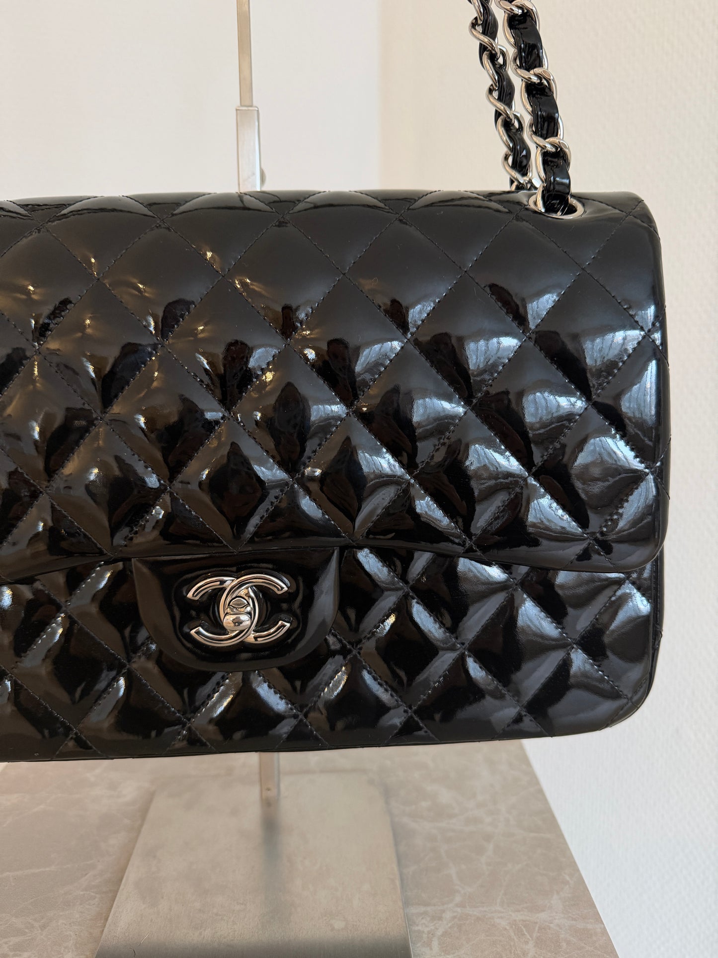 Chanel classic flap patent