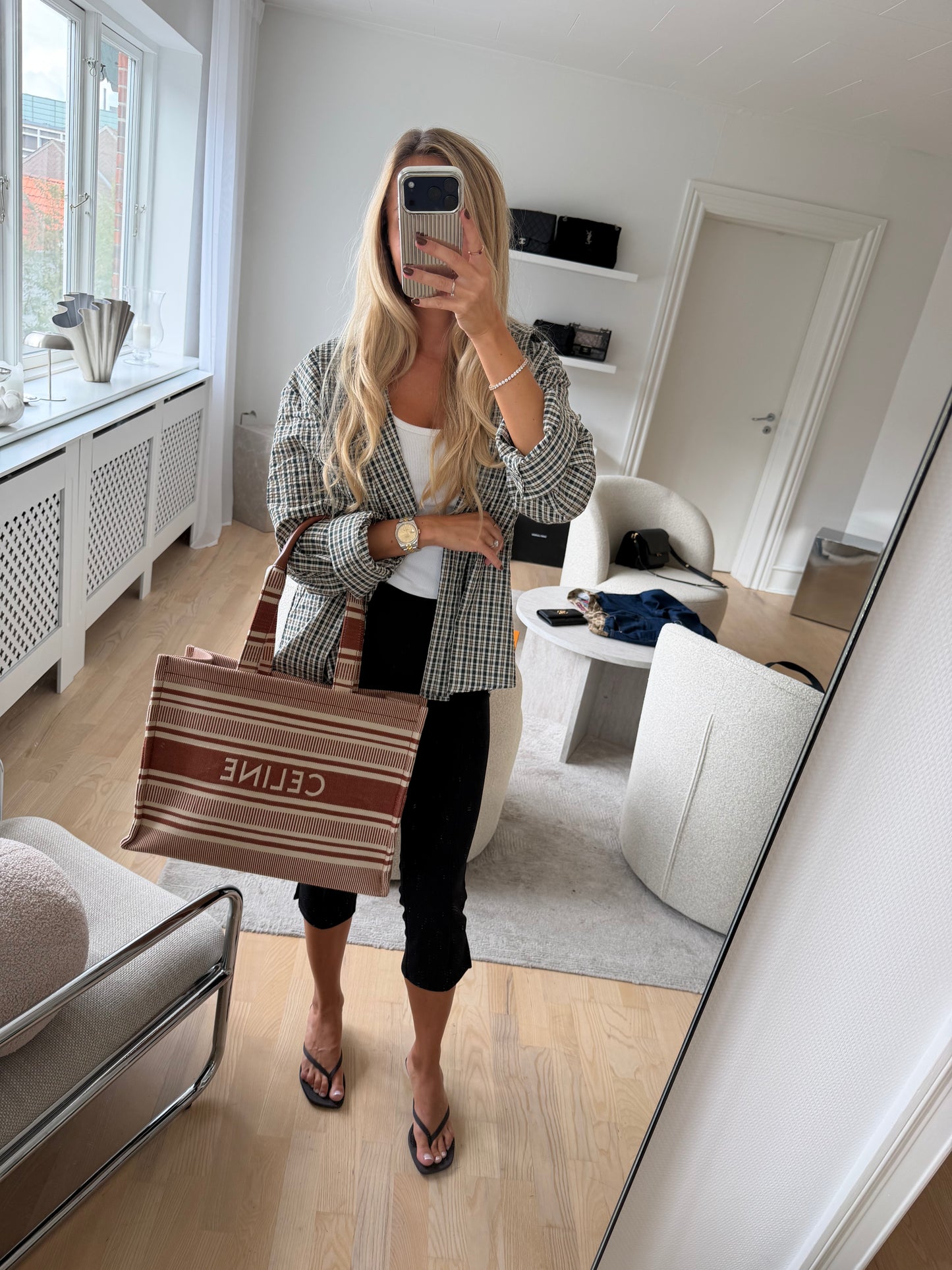 CELINE Cabas Thais Large Tote – Brun/Beige