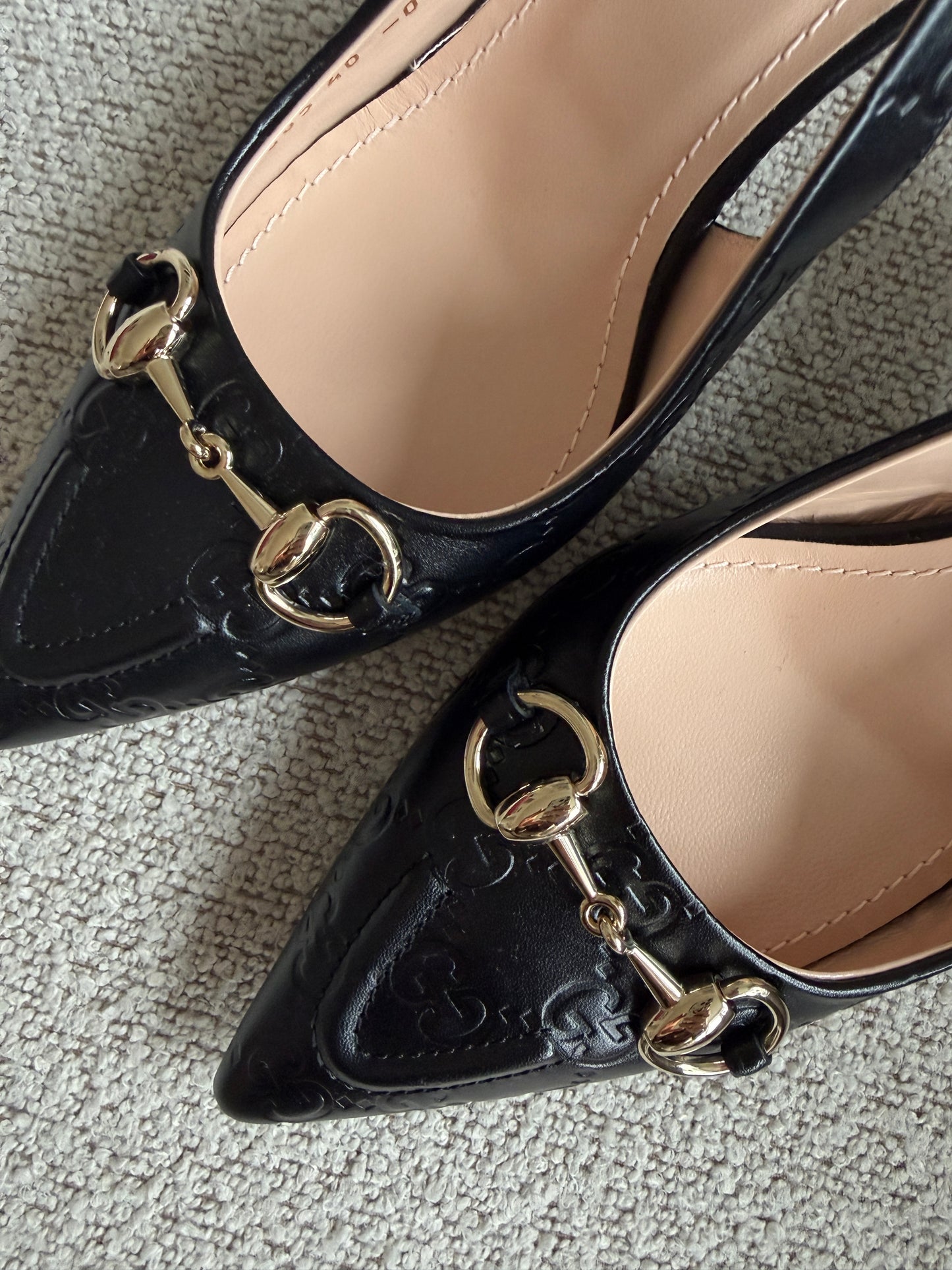 Gucci slingback pumps – sort læder med Horsebit