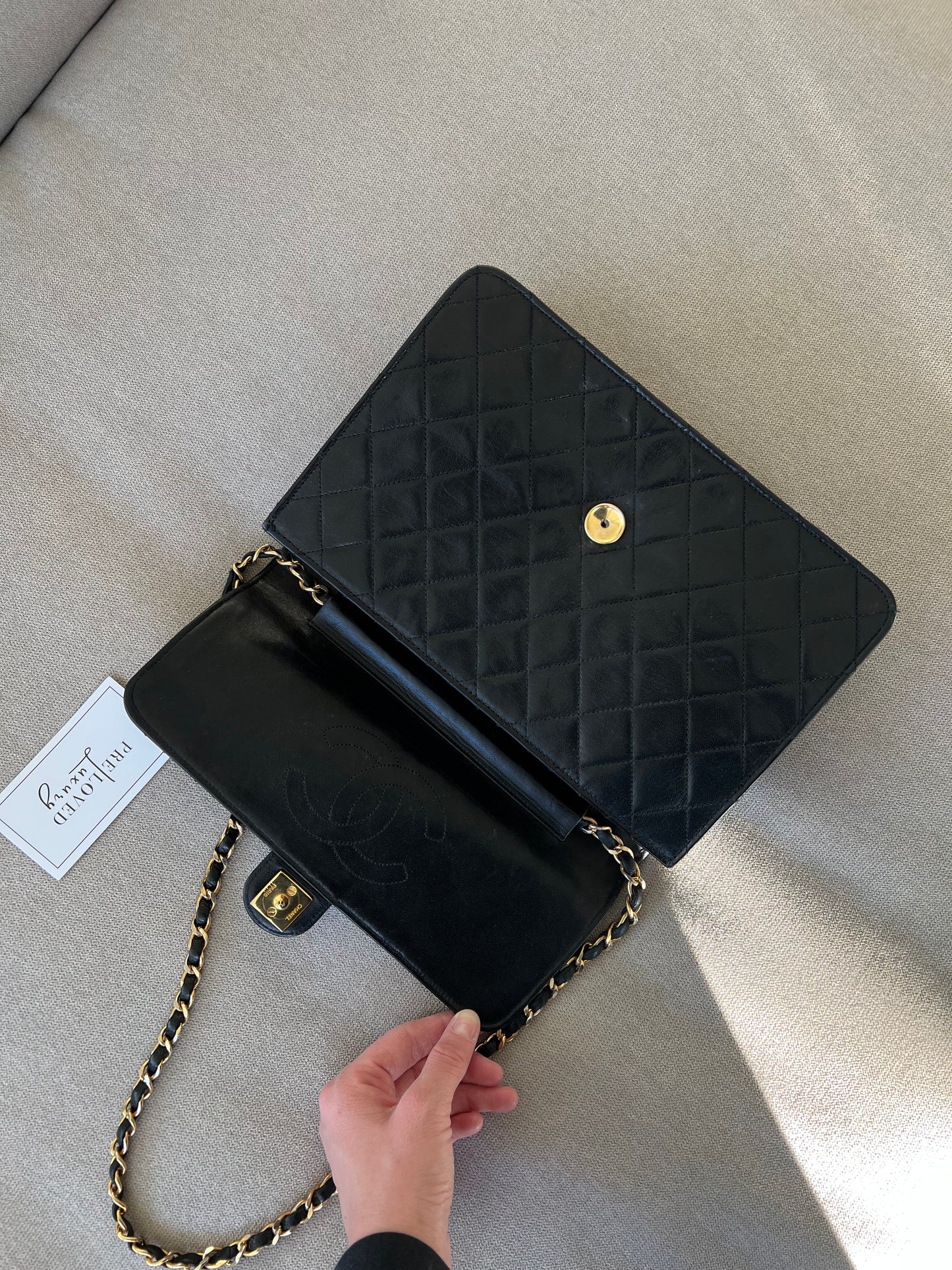 Chanel Vintage Diamond Læder Flap Bag