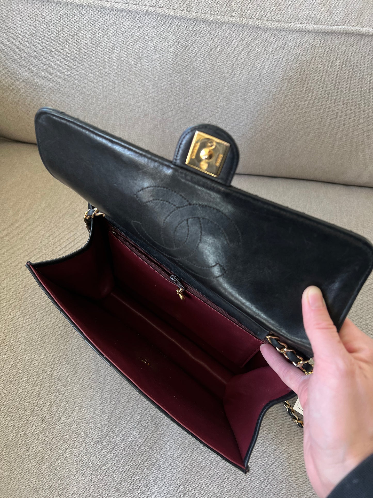 Chanel Vintage Diamond Læder Flap Bag